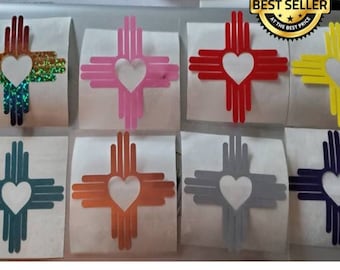 Zia  Heart great for a face mask iron on.Decal,vinyl decals,HTV decal, iron on decals, Zia Symbol,or Vinyl Sticker Decal, shirt decals