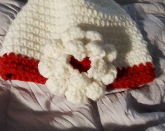 Flower Beanie,head cover,ear warmer,cute beanie for girls,flowered beanies,Chemo Cap Hat, Beanie Hat Pattern, Crochet Chemo Hat