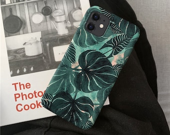 Green Leaves for iPhone 15 14 13 11 Pro Max case iPhone XR case iPhone XS Max Case iPhone X Case iPhone 7 Plus iPhone 8 Plus case o132