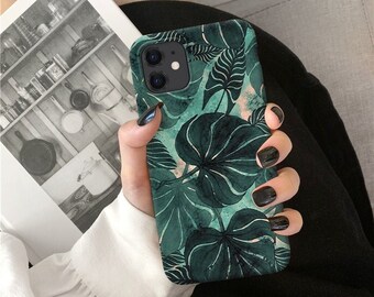 Green Leaves for Samsung Galaxy S23 S22 S21 case Samsung Note 10 case S9 plus case S9 Note 9 S8 plus Samsung A10e A50 A70 A40 A20e Hard o132