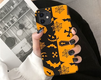 Funda de Halloween para iPhone 11, 11 Pro Max, iPhone XR, iPhone XS Max, funda resistente para iPhone X, iPhone 7+, iPhone 8+, iPhone 6, murciélagos o165