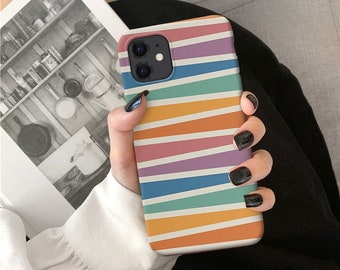 Color Stripes for iPhone 13 14 15 Pro Max case iPhone 11 iPhone 12 Mini iPhone XR iPhone XS iPhone 7 cover iPhone 8 iPhone SE 2022 case o117