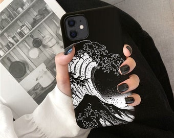 Black Wave for iPhone 15 14 13 12 11 Pro Max iPhone 12 Mini iPhone X XR iPhone XS Max iPhone 13 Pro 11 iPhone 6 7 8 iPhone SE 2022 case o93