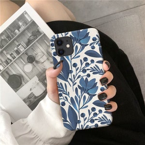 Blue Floral for Samsung Galaxy S10 case Samsung Note 10 S10 case S9 plus case S9 Note 9 S8 plus Samsung A50 A70 A20 A30 A40 A20e Hard o114