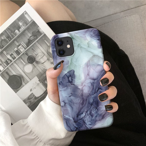 Purple Mint Marble for iPhone 15 14 13 12 11 Pro Max case iPhone XR case iPhone XS Max Case iPhone X Case iPhone 7 Plus iPhone 8 case o221