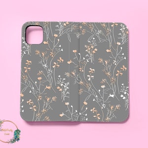 Floral Wallet Flip Case for iPhone 15 14 12 Pro Max X XS SE for Samsung Galaxy S22 S21 S20 S10 Plus Note Google Pixel 6a 6 5 4 Card Holder image 10