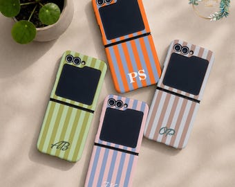 Custom stripy tough case for Samsung Galaxy Z Flip 8 7 FE Z Flip 6 protective cover with custom print