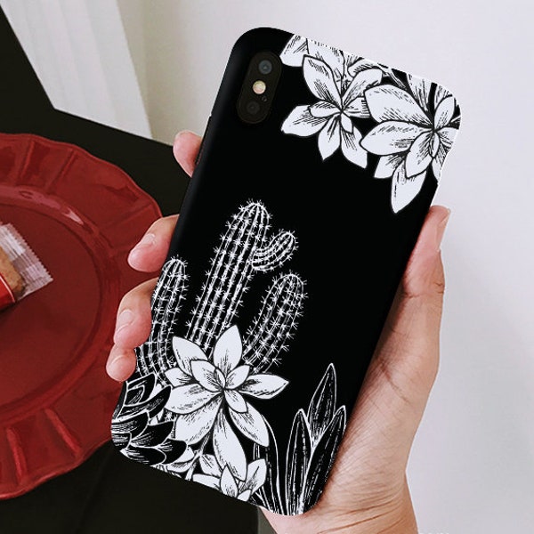 Black Cactus iPhone 15 14 13 Pro iPhone 12 Pro Max iPhone 11 Pro iPhone 12 Mini iPhone 7 8 iPhone xr iPhone XS iPhone SE 2020 case 57