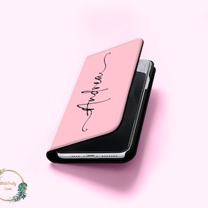 Étui à rabat personnalisé en similicuir pour iPhone 16 15 Pro Max X SE pour Samsung S22 S21 S20 S10 Plus Note Google Pixel 9 8 porte-cartes b41