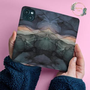 Funda tipo cartera con tapa de mármol oscuro para iPhone 15, 14, 13 Pro Max, X, XS SE, Samsung Galaxy S22, S21, S10 Plus, Ultra Pixel 6, 7, tarjetero, wallet88