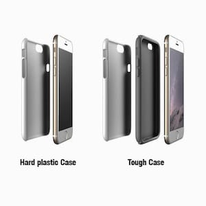 May include: Two iPhone cases, one hard plastic and one tough case. Both cases are shown in a side-by-side comparison.