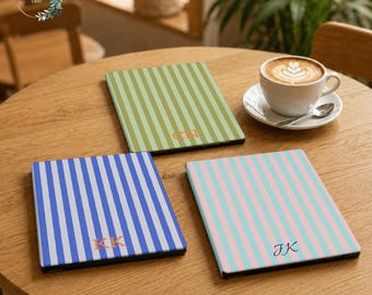 Custom stripe name cover for reMarkable paper pro move, reMarkable 2 with pen slot protective folio case personalized initials case