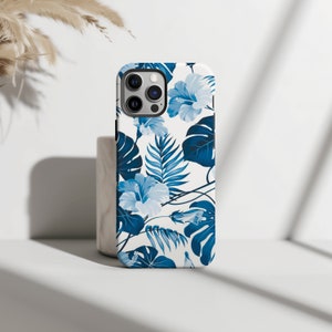 Custodia floreale blu per Samsung Galaxy S23 S22 S21, custodia Samsung Note 10 S10, custodia S9 plus, custodia S9 Note 9 S8, Samsung A50 A70 A71 A30 A40, rigida o121