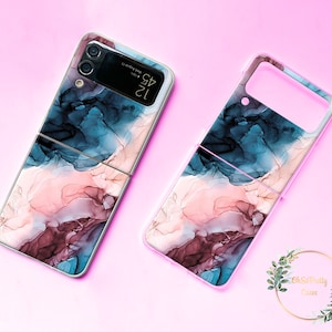 Capa de mármore rosa para Samsung Galaxy Z Flip 7 6 3 4 5 5g, capa de celular Moto Razr Google Pixel 9 Pro Fold, capa fofa Galaxy Z Fold 7 6 5 4 5G o112