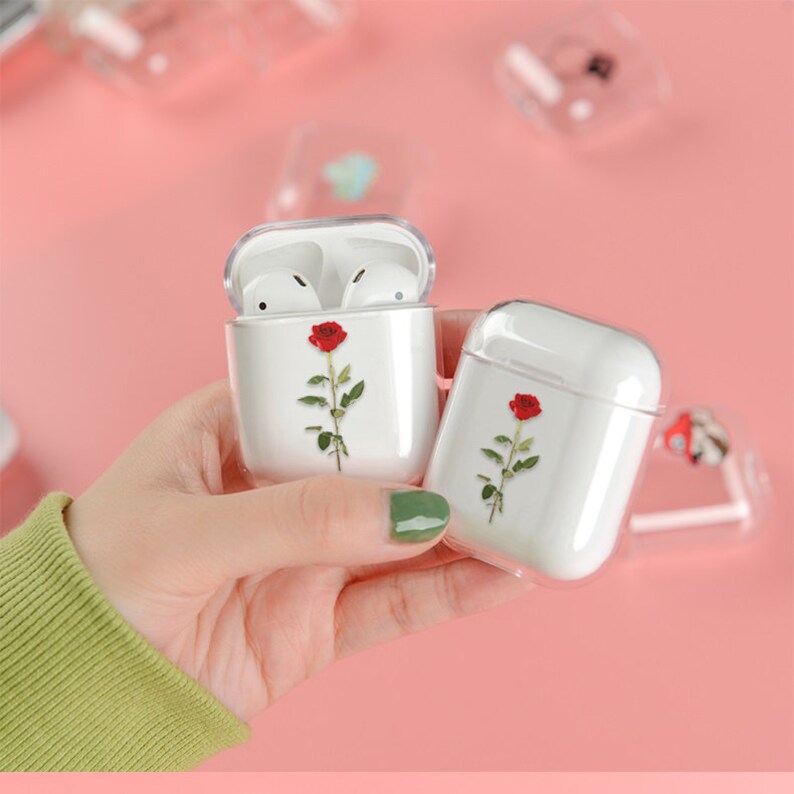 Red Rose Airpods Pro Case With Keychain Airpods Pro Case - Etsy