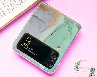 Green Marble case for Samsung Galaxy Z Flip 7 FE 6 3 4 5 5g phone case Galaxy Z Fold 7 FE 6 5 4 5G cute case o79
