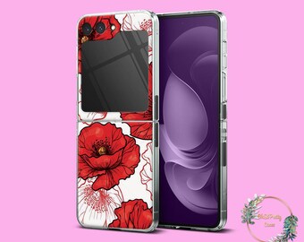 Poppy Flowers case for Samsung Galaxy Z Flip 7 6 3 4 5 5g phone case Galaxy Z Fold 7 6 5 4 5G cute case o89