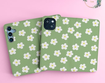 Floral Leather Wallet Flip Case for iPhone 17 16 15 pro max 14 plus 13 12 11 8 7 Samsung A16 A52 5g A54 S25 S24 S23 S22 wallet73