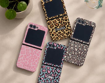 Leopard case for Samsung Galaxy Z Flip 8 7 6 FE protective cover Z Fold 5 4 Moto Razr Pixel 11 9 10 Pro Fold