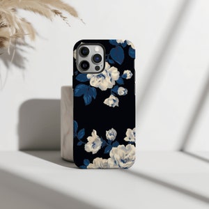 Black Floral for iPhone 15 14 13 12 11 Pro Max case iPhone XR case iPhone XS Max Case iPhone X Case iPhone 7 Plus iPhone 8 Plus case o139