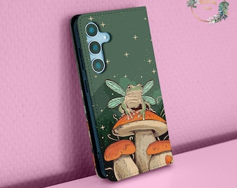 Mushrooms Faux Leather wallet flip case for iPhone 16 15 14 13 12 pro max xr Galaxy S25 S24 S23 S22 Pixel 9a 8a 7a 6a wallet99
