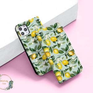 レモンシトラスフェイクレザーケース iPhone 16 15 Pro Max 14 Plus 13 12 11 8 7 Samsung Galaxy A16 A52 5G A54 S21 S24 S23 Pixel 9 6 7a bz391用