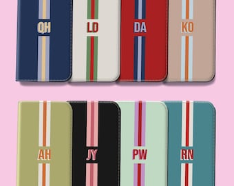 Stripes name Flip Wallet Case for Samsung S26 S21 FE A57 A52 S24 plus S23 S22 Galaxy A52 A36 iPhone Air 17e 16 15 pro 14 13 12 11  8 SE