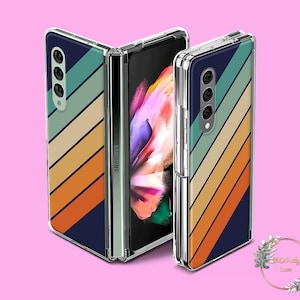 Retro Stripes case for Samsung Galaxy Z Flip 6 3 4 5 5g phone case Moto Razr Google Pixel 9 Pro Fold Galaxy Z Fold 7 6 5 4 5G cute case mn50