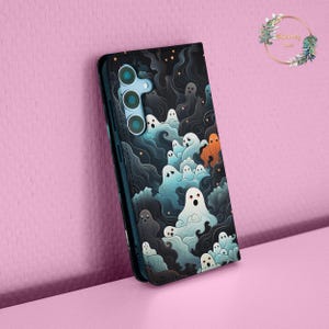 Capa Flip Halloween para iPhone 14 13 12 Pro Max X XS SE para Samsung Galaxy S22 S21 S20 S10 Plus Ultra Pixel 6a 6 5 4 com suporte para cartão oh82w