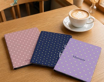 Custom polka dot cover for iPad Mini 7 6 Air M4 2026 8.3" Pro 13" 11" Tablet Folio with heart pattern, M3 M5 2025 10th 9th gen