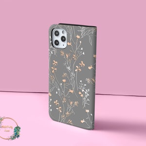 Floral Wallet Flip Case for iPhone 15 14 12 Pro Max X XS SE for Samsung Galaxy S22 S21 S20 S10 Plus Note Google Pixel 6a 6 5 4 Card Holder image 5