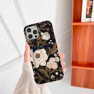 Japan Flowers Card Holder iPhone 13 12 11 Pro Max case iPhone 13 12 mini case iPhone XR case iPhone XS Max Case iPhone 8 Plus iPhone SE Case