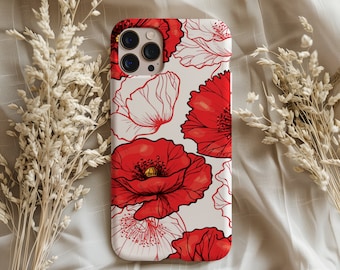 Capa com estampa de papoulas para Galaxy S22, S20, Note 20, 10, Samsung S10 Plus, S10, S9, Note 9, S8 Plus, Samsung A50, A70, A30, S7, Hard o89
