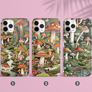 Mushrooms Clear case Moto G Stylus Moto G8 Power Moto Edge Plus Flowers Moto G9 Plus Moto One Action 5G  Moto X4 Moto G6 Plus msh2-