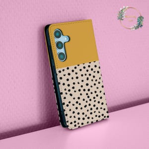 Étui portefeuille à rabat Dots pour Samsung S24 plus S23 S22 Ultra S21 FE S20 Galaxy A52 A35 iPhone 16 15 pro max 14 13 12 11 8 7 Pixel 9 6 8 wallet29