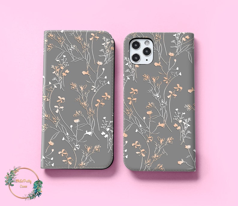 Floral Wallet Flip Case for iPhone 15 14 12 Pro Max X XS SE for Samsung Galaxy S22 S21 S20 S10 Plus Note Google Pixel 6a 6 5 4 Card Holder image 9