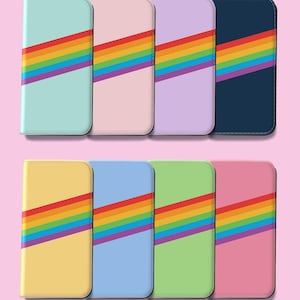 Rainbow Flip Case for Moto G Stylus 2025 G Power 2026 Edge 60 Google Pixel 10 Pro XL 9 Pixel 8a 9a 7a 6a wallet Pixel 8 6 7 Pro swr