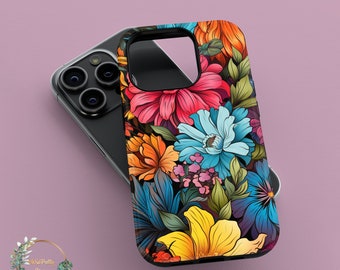Capa com estampa floral para iPhone 15, 14, 13, 12 Pro Max, capa para iPhone XR, iPhone XS Max, capa para Apple, capa para iPhone X, capa para iPhone 7, 8 Plus, capa resistente ohf7