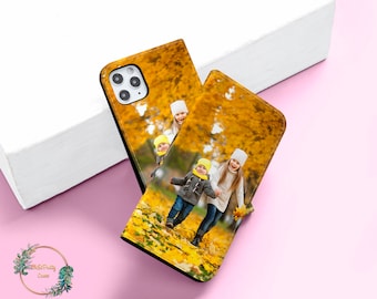 Custom Image Wallet Flip Case for iPhone 17 16 14 13 12 Pro Max for Galaxy S25 A55 A53 S24 S22 S21 S20 S10 Plus Ultra Card Holder