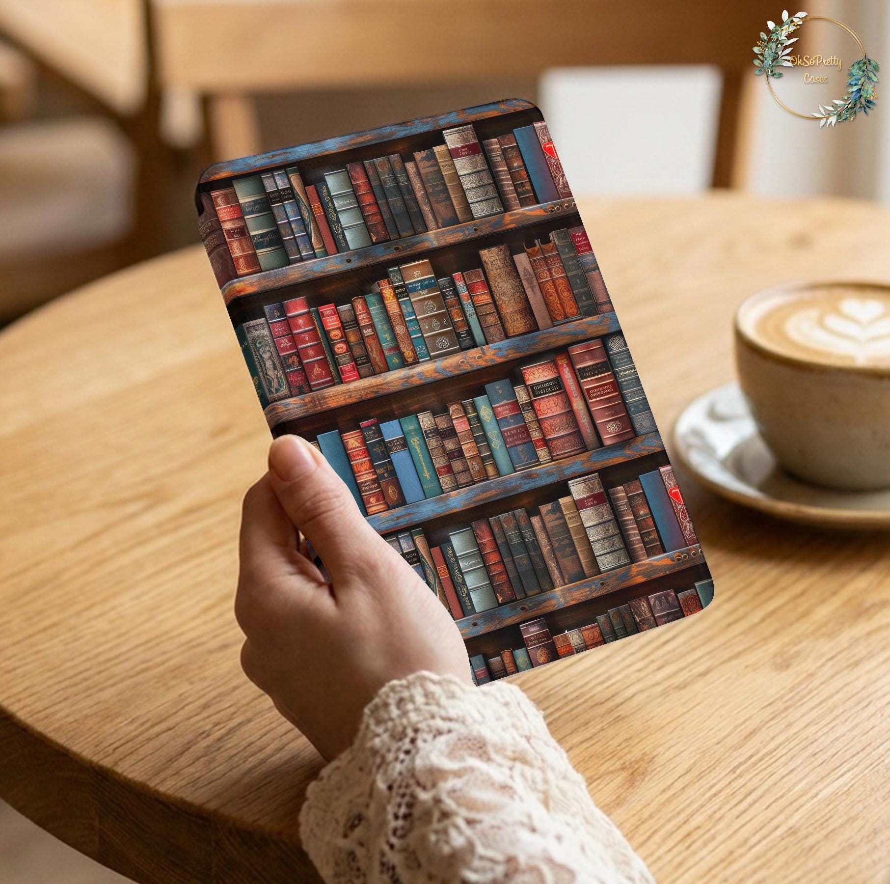Old Bookshelf Kindle Case Paperwhite 2024 Detachable Cover 12th 11th Oasis 2 3 Gen 5 6 6.8" Scribe Colorsoft Kobo Libra Color