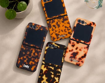 Tortoise Shell case for Samsung Galaxy Z Flip 8 7 6 FE protective cover Z Fold 5 4 Moto Razr Pixel 11 9 10 Pro Fold
