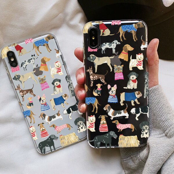 Dogs Clear iPhone 15 14 13 12 iPhone 12 pro max IPhone 11 iphone X max iPhone XR iPhone XS iPhone 8 plus iPhone SE 2022 apple case o60