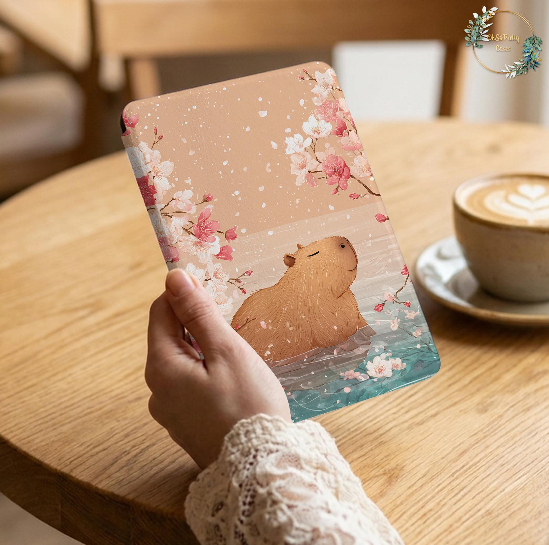 Cute Capybara case for Kindle Paperwhite 11th gen 12th 6.8" Colorsoft 7" 2024 KPW Scribe 2025 Kindle Oasis 3 Kobo Libra 2 Color BW 111