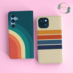 Étui portefeuille rétro pour Samsung S24 plus S23 S22 Ultra S21 FE S20 Galaxy A52 A35 iPhone 16 15 pro max 14 13 12 11 8 7 Pixel 9 6 8a swr