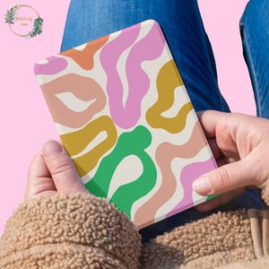 Bunte Wellen für Kindle Tasche Paperwhite 2024 2022 Cover 12th 11th Oasis 2 3 Gen 6.8 Colorsoft Kindle Scribe Buchliebhaber Geschenk