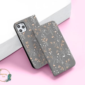 Floral Wallet Flip Case for iPhone 15 14 12 Pro Max X XS SE for Samsung Galaxy S22 S21 S20 S10 Plus Note Google Pixel 6a 6 5 4 Card Holder image 3