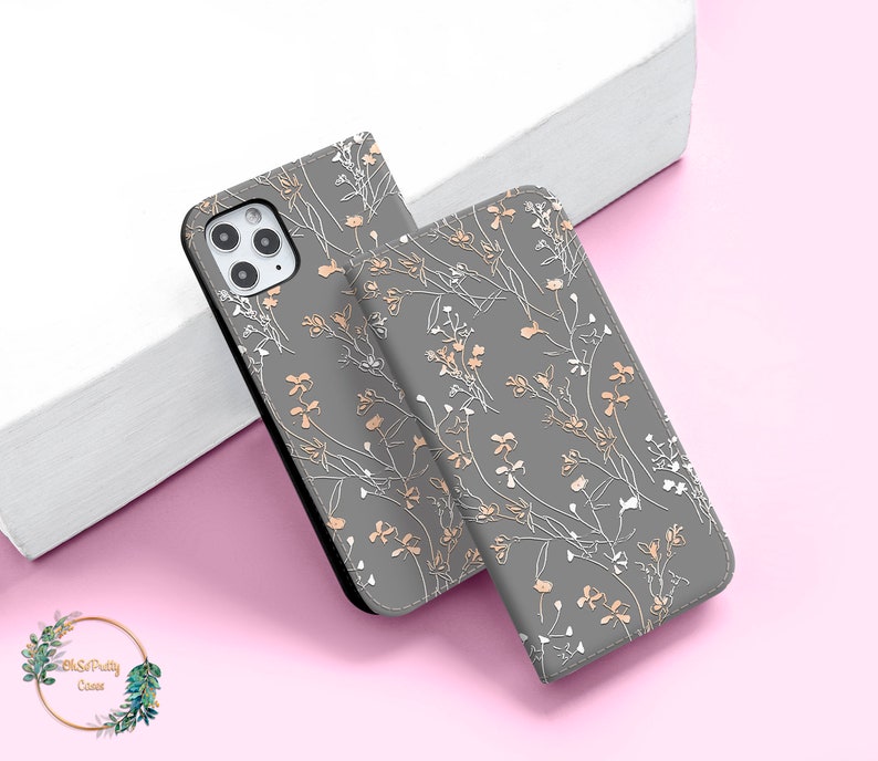 Floral Wallet Flip Case for iPhone 15 14 12 Pro Max X XS SE for Samsung Galaxy S22 S21 S20 S10 Plus Note Google Pixel 6a 6 5 4 Card Holder image 3