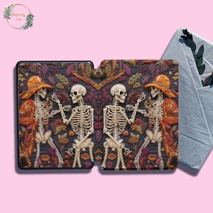Halloween Skeleton for Kindle Case Paperwhite 2024 2022 Cover 12th 11th Oasis 2 3 Gen 5 6 6.8 in, Colorsoft Kindle Scribe Book Lover Gift