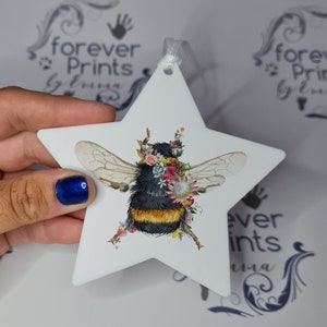 personalised bee hanging decoration,  bee gift