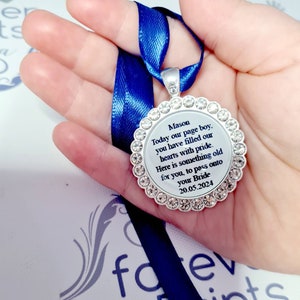 Personalised Page Boy Charm, Wedding Keepsake Gift